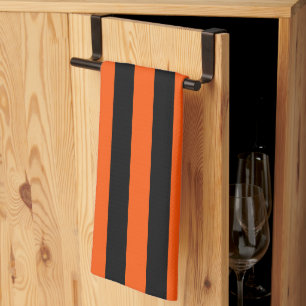 Linge De Cuisine Bandes d'Halloween noir et orange