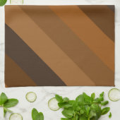 Linge De Cuisine Bandes diagonales Brown rustiques (Plié)