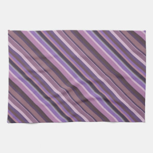 Linge De Cuisine Bandes diagonales mauves