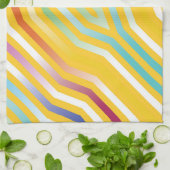 Linge De Cuisine Bandes diagonales symétriques arrière - plan 3 (Plié)