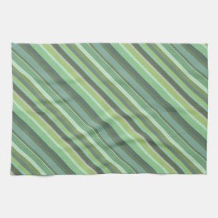 Linge De Cuisine Bandes diagonales vert olive