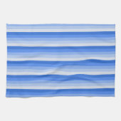 Linge De Cuisine Bandes d'ombre bleues (Horizontal)