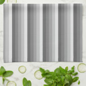 Linge De Cuisine Bandes d'ombre grises (Plié)