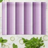 Linge De Cuisine Bandes d'ombre prune violette (Plié)