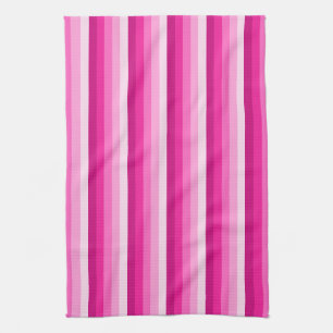 Linge De Cuisine Bandes d'ombre rose chaud