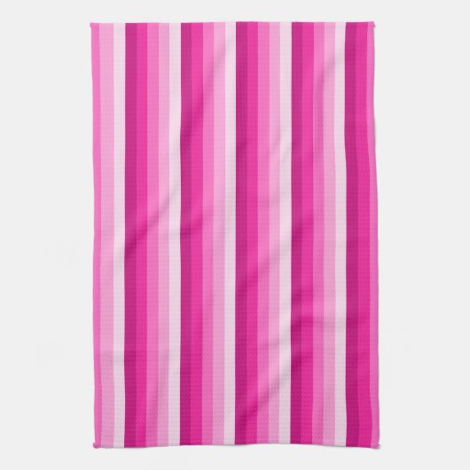 Linge De Cuisine Bandes d'ombre rose chaud (Vertical)