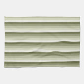 Linge De Cuisine Bandes d'ombre vert olive (Horizontal)