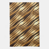 Linge De Cuisine Bandes Empreintes de léopard Brown d'or (Vertical)