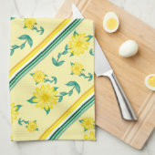 Linge De Cuisine Bandes et fleurs (Quart Plié)