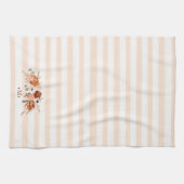 Linge De Cuisine Bandes florales rustiques et boho avec Monogramme (Horizontal)