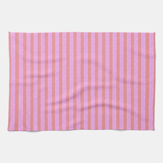 Linge De Cuisine Bandes géométriques roses (Horizontal)