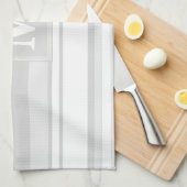 Linge De Cuisine Bandes gris clair monogrammes (Quart Plié)