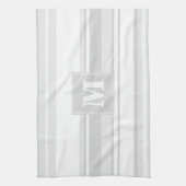 Linge De Cuisine Bandes gris clair monogrammes (Vertical)