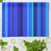 Linge De Cuisine Bandes horizontales bleues (Plié)