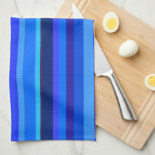 Linge De Cuisine Bandes horizontales bleues (Quart Plié)
