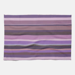 Linge De Cuisine Bandes horizontales mauves