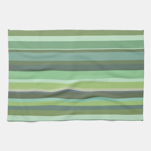Linge De Cuisine Bandes horizontales vert olive (Horizontal)