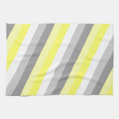 Linge De Cuisine Bandes jaunes, blanches et grises (Horizontal)