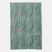 Linge De Cuisine Bandes lunaires avec fleurs (Vertical)