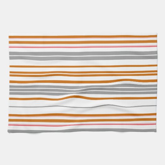 Linge De Cuisine Bandes marron gris mignonne (Horizontal)