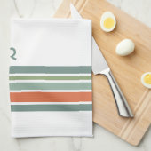 Linge De Cuisine Bandes Monogrammes Minimalistes (Quart Plié)