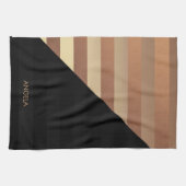 Linge De Cuisine Bandes noires d'or (Horizontal)