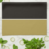 Linge De Cuisine Bandes noires, dorées et blanches (Plié)