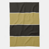 Linge De Cuisine Bandes noires, dorées et blanches (Vertical)