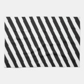 Linge De Cuisine Bandes Noires Et Blanches (Horizontal)