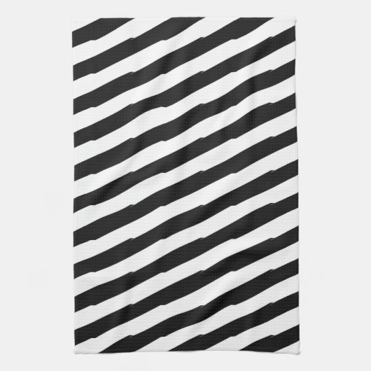 Linge De Cuisine Bandes Noires Et Blanches (Vertical)