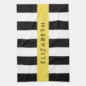 Linge De Cuisine Bandes noires et blanches, Gravées, Lignes, Votre  (Vertical)