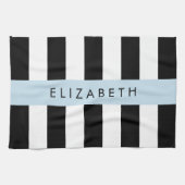 Linge De Cuisine Bandes noires et blanches, Gravées, Lignes, Votre  (Horizontal)