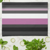 Linge De Cuisine Bandes noires, grises et blanches (Plié)