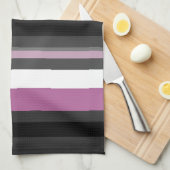 Linge De Cuisine Bandes noires, grises et blanches (Quart Plié)