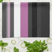 Linge De Cuisine Bandes noires, grises et blanches (Plié)