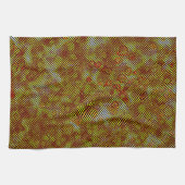 Linge De Cuisine Bandes oranges inclinées tachées de plaid (Horizontal)