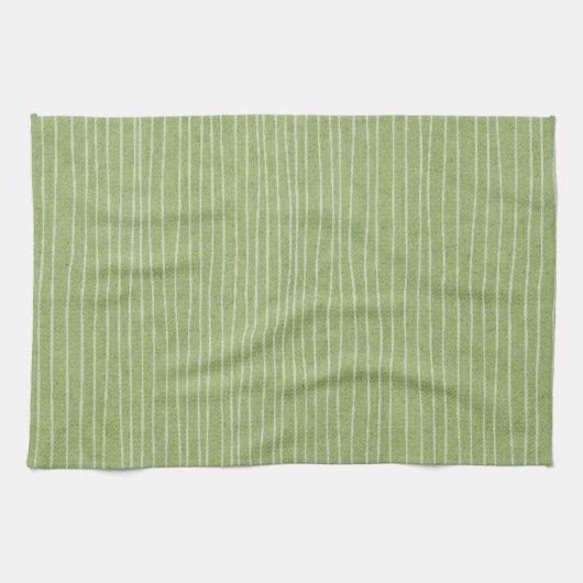 Linge De Cuisine Bandes pâles vert olive (Horizontal)