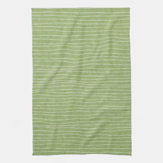 Linge De Cuisine Bandes pâles vert olive (Vertical)