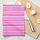 Linge De Cuisine Bandes roses (Quart Plié)