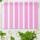 Linge De Cuisine Bandes roses et blanches (Plié)