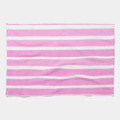 Linge De Cuisine Bandes roses et blanches (Horizontal)