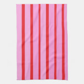 Linge De Cuisine Bandes roses et rouges (Vertical)