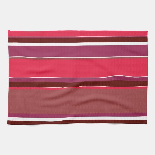 Linge De Cuisine Bandes rouges (Horizontal)