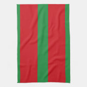 Linge De Cuisine Bandes rouges et vertes (Vertical)