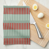 Linge De Cuisine Bandes rouges et vertes (Quart Plié)