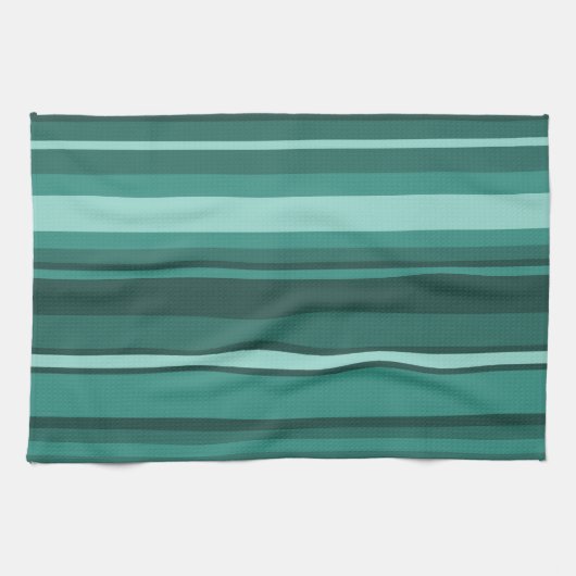 Linge De Cuisine Bandes turquoises (Horizontal)