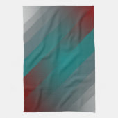 Linge De Cuisine Bandes turquoises de gris bordeaux (Vertical)