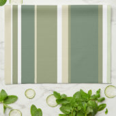 Linge De Cuisine Bandes vert olive (Plié)