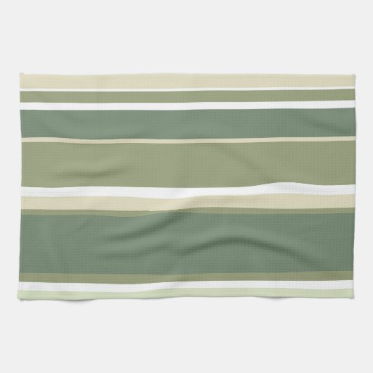 Linge De Cuisine Bandes vert olive (Horizontal)