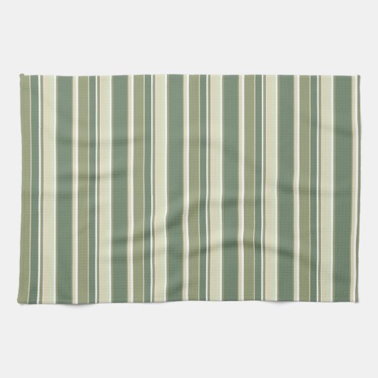 Linge De Cuisine Bandes vert olive (Horizontal)
